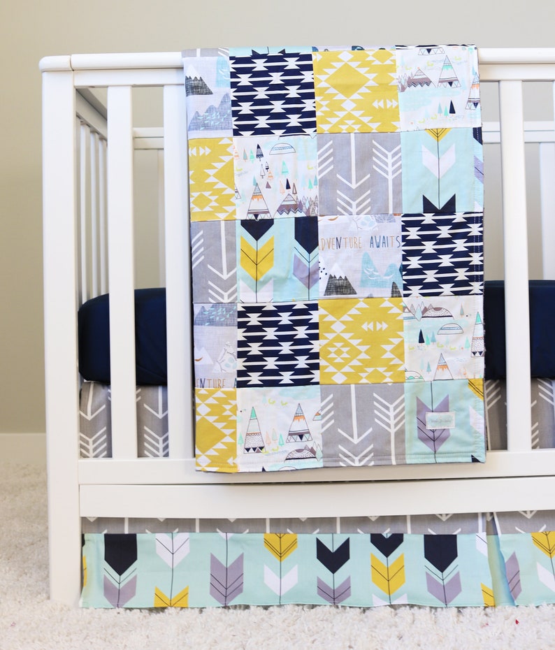 Woodland Crib Bedding Set for Baby Boy Mountain Adventure Etsy