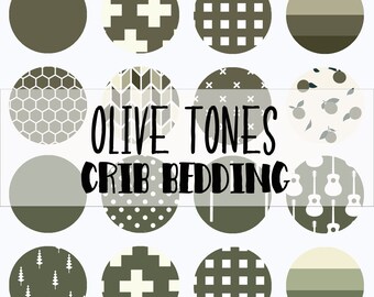 olive green crib sheet