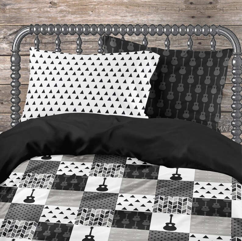Guitar Crib Bedding Set for Music Theme Baby Nursery Black Etsy