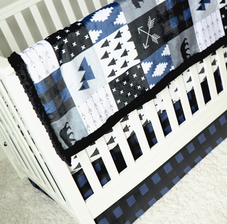 Woodland Nursery Bedding Set Baby Boy Bedding Mountain Baby Etsy