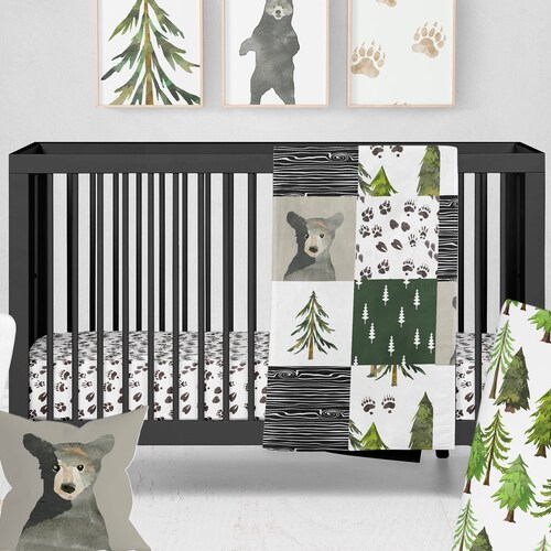 Woodland Nursery Bedding Set Deer Crib Bedding Baby Boy Etsy