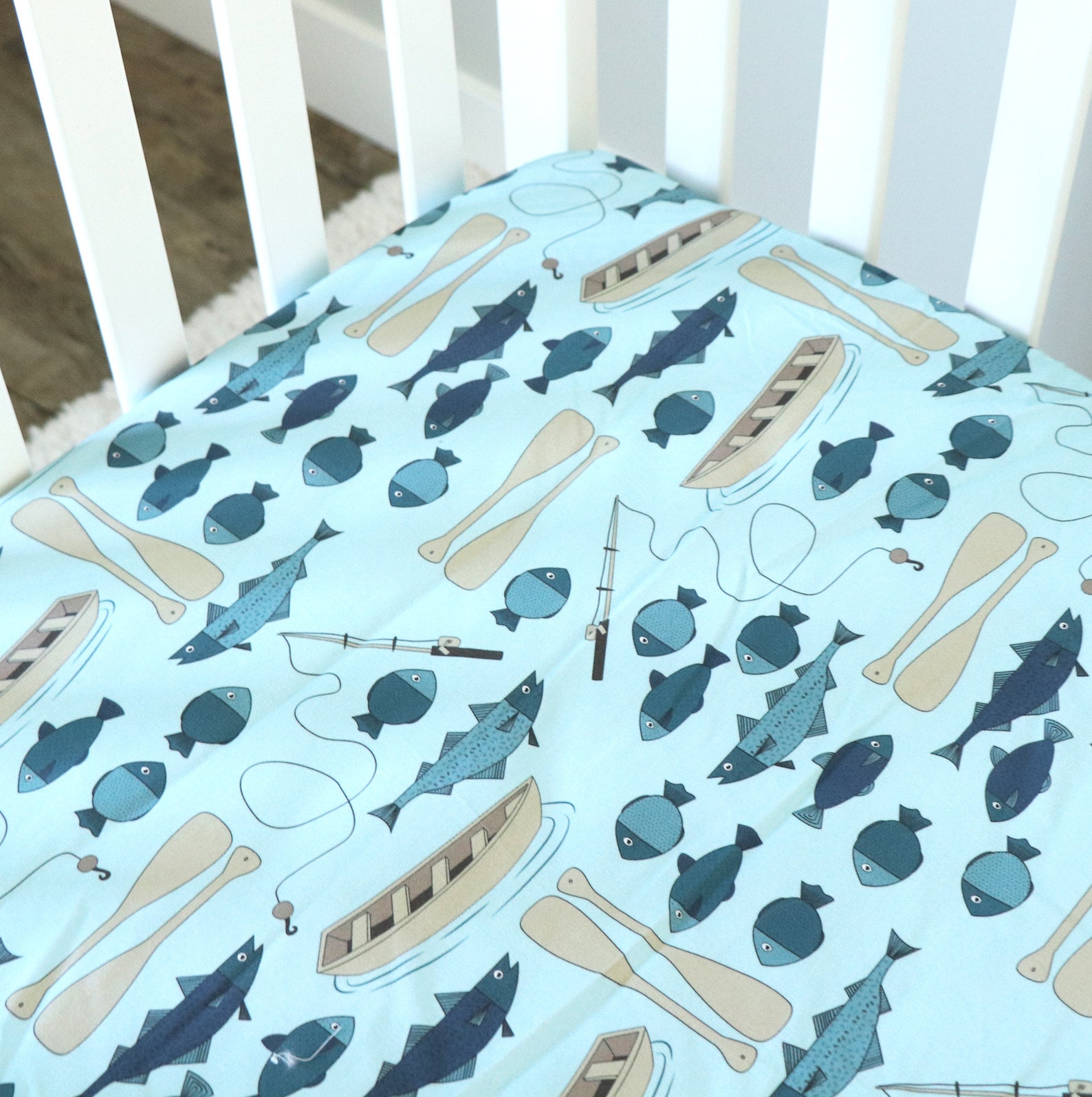 Fishing Crib Bedding Baby Boy Baby Bedding Great Outdoors Etsy