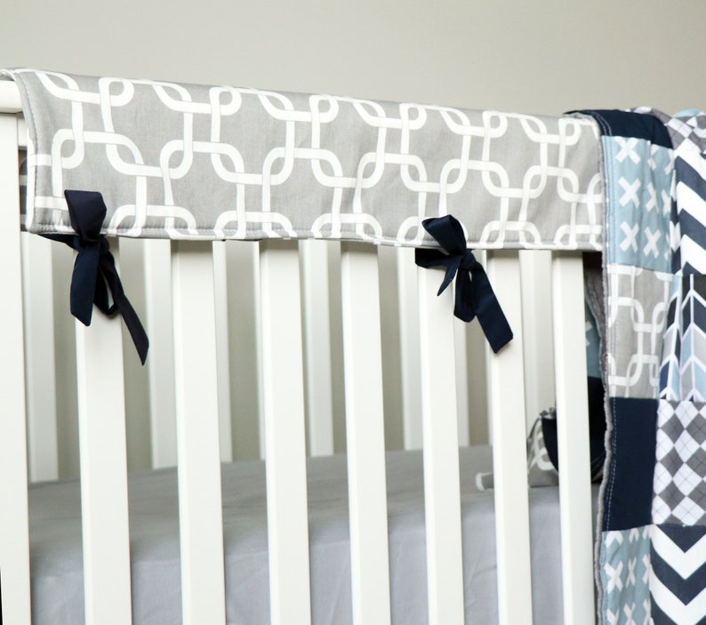 Baby Boy Crib Bedding Nursery Set Modern Geometric Baby Etsy