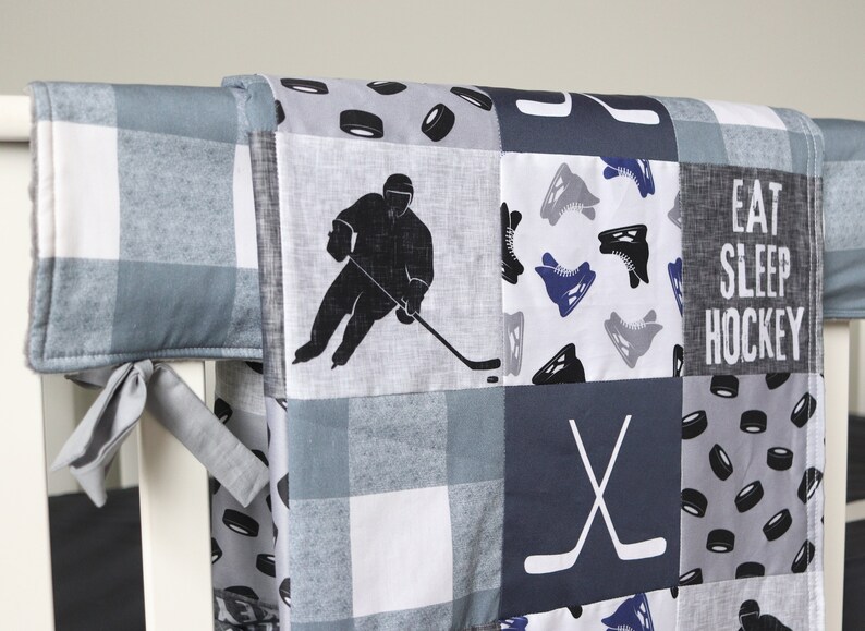 Hockey Crib Bedding for Baby Boy Nursery Sports Theme Crib Etsy
