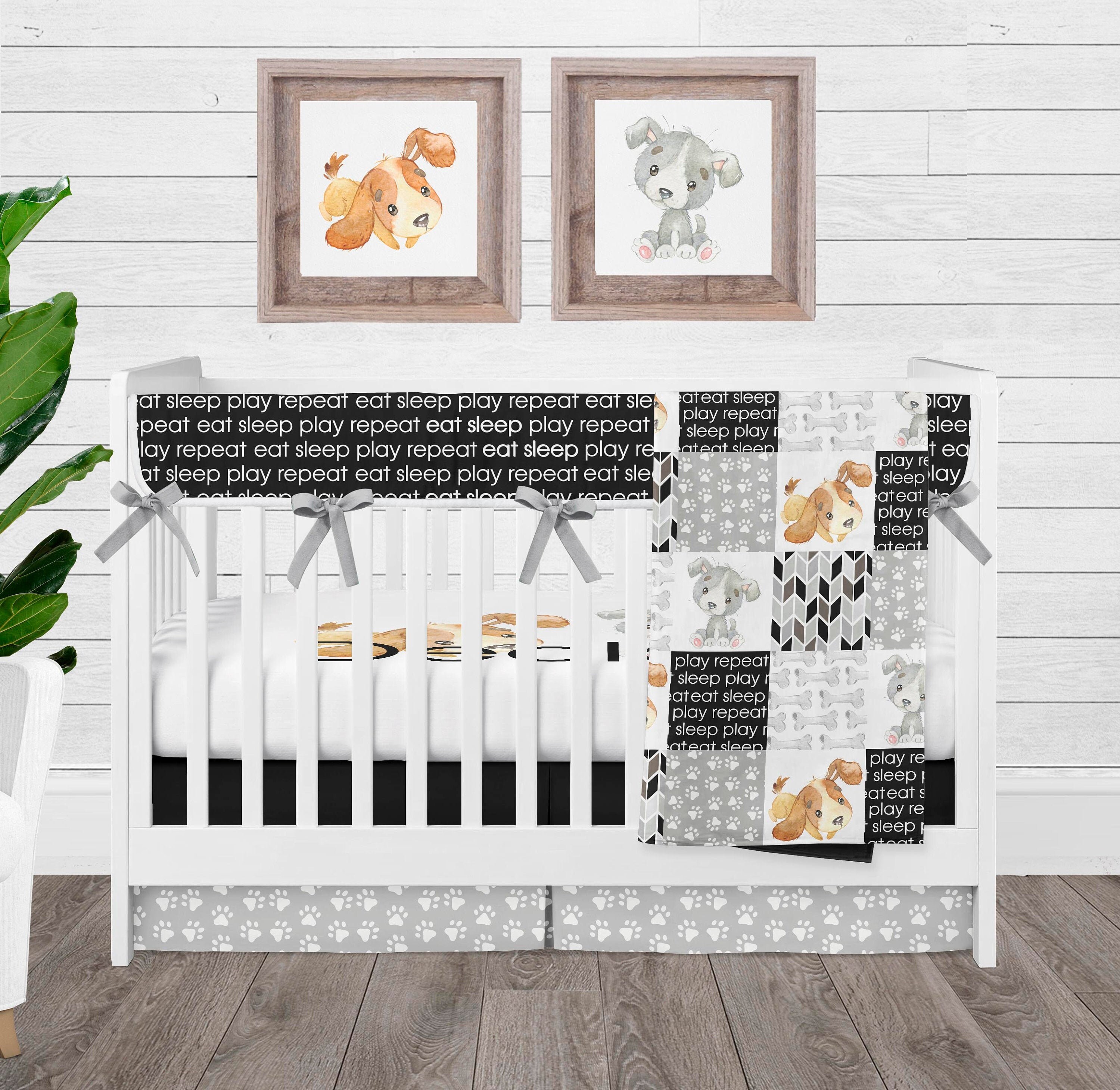 Baby Nursery Puppy Theme Crib Bedding Dog Baby Crib Set Etsy UK