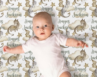 Personalized Dragon Baby Blanket: Fantasy Minky or Sherpa Blanket
