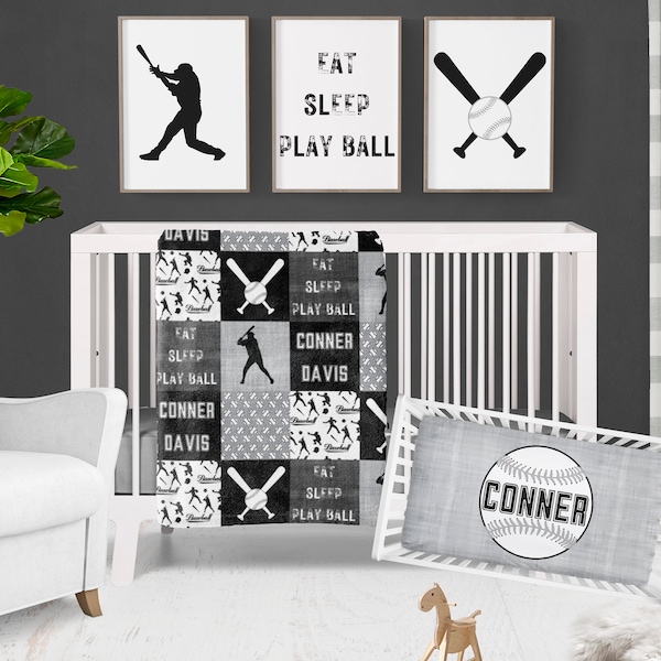 Baseball Themed Baby Bedding Etsy