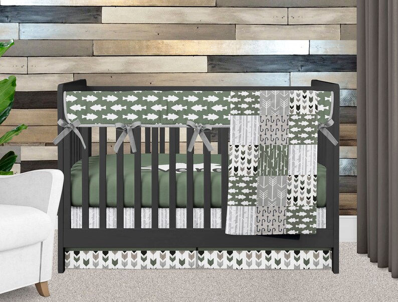 Boy Fishing Crib Bedding Baby Crib Set Fish Outdoor Theme Etsy