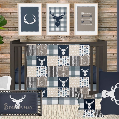 Woodland Crib Bedding Set Green Woodland Baby Boy Crib Etsy