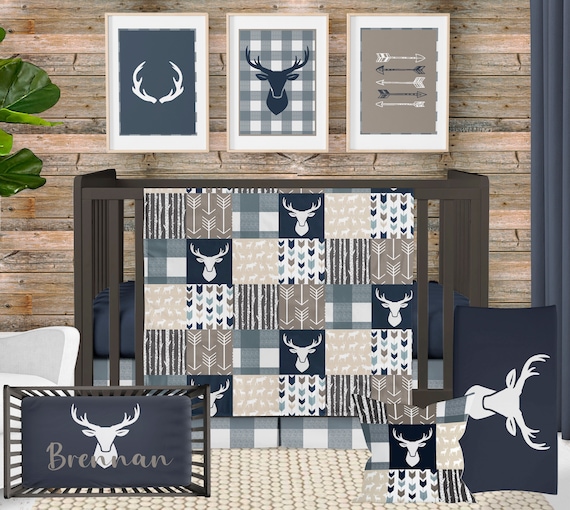 Crib Bedding Set Boy Woodland Nursery Bedding Deer Buck Baby Bedding Baby Boy Woodland Nursery Etsy Canada