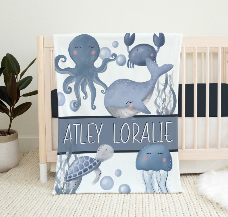 Crib Bedding Set Sea Turtles Baby Bedding Set Ocean Creatures Etsy
