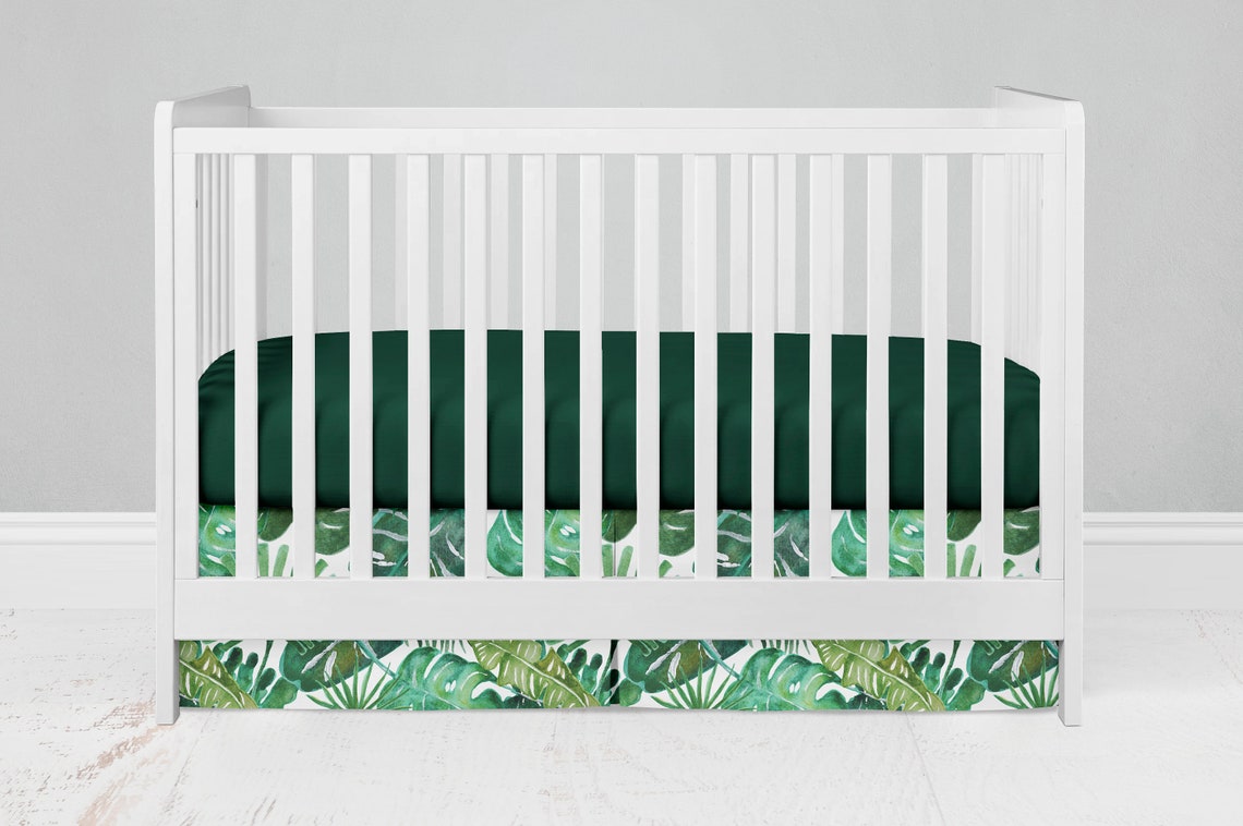Palm Leaf Baby Bedding Crib Set Tropical Nursery Gender Etsy