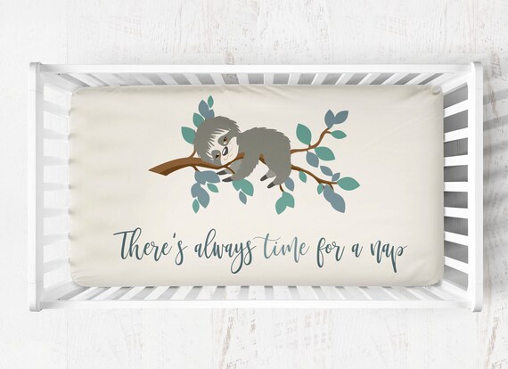 sloth crib bedding