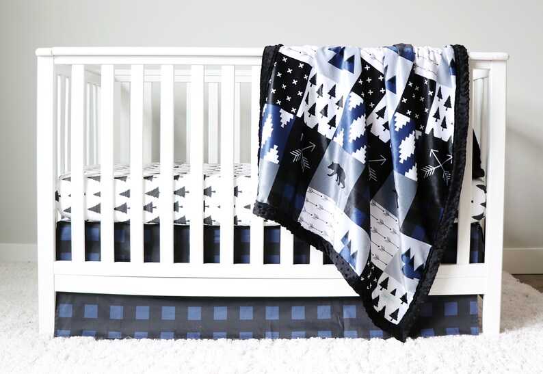 Woodland Nursery Bedding Set Baby Boy Bedding Mountain Baby Etsy