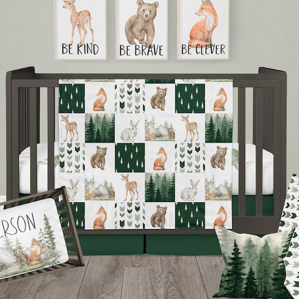 Woodland Nursery Bedding Etsy