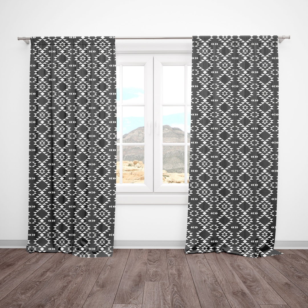 Black and White Curtains Baby Nursery Kids Bedroom Modern Etsy