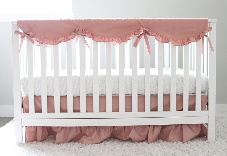 Baby Girl Nursery Bedding Linen Crib Bedding Solid Rose Pink Etsy