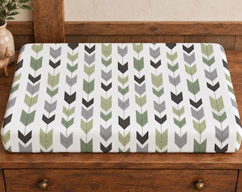 Sage Woodland Nursery Changing Pad Cover: Arrows
