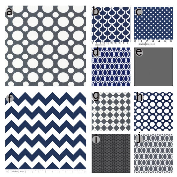 Items similar to Crib bedding Navy Blue and Grey on Etsy