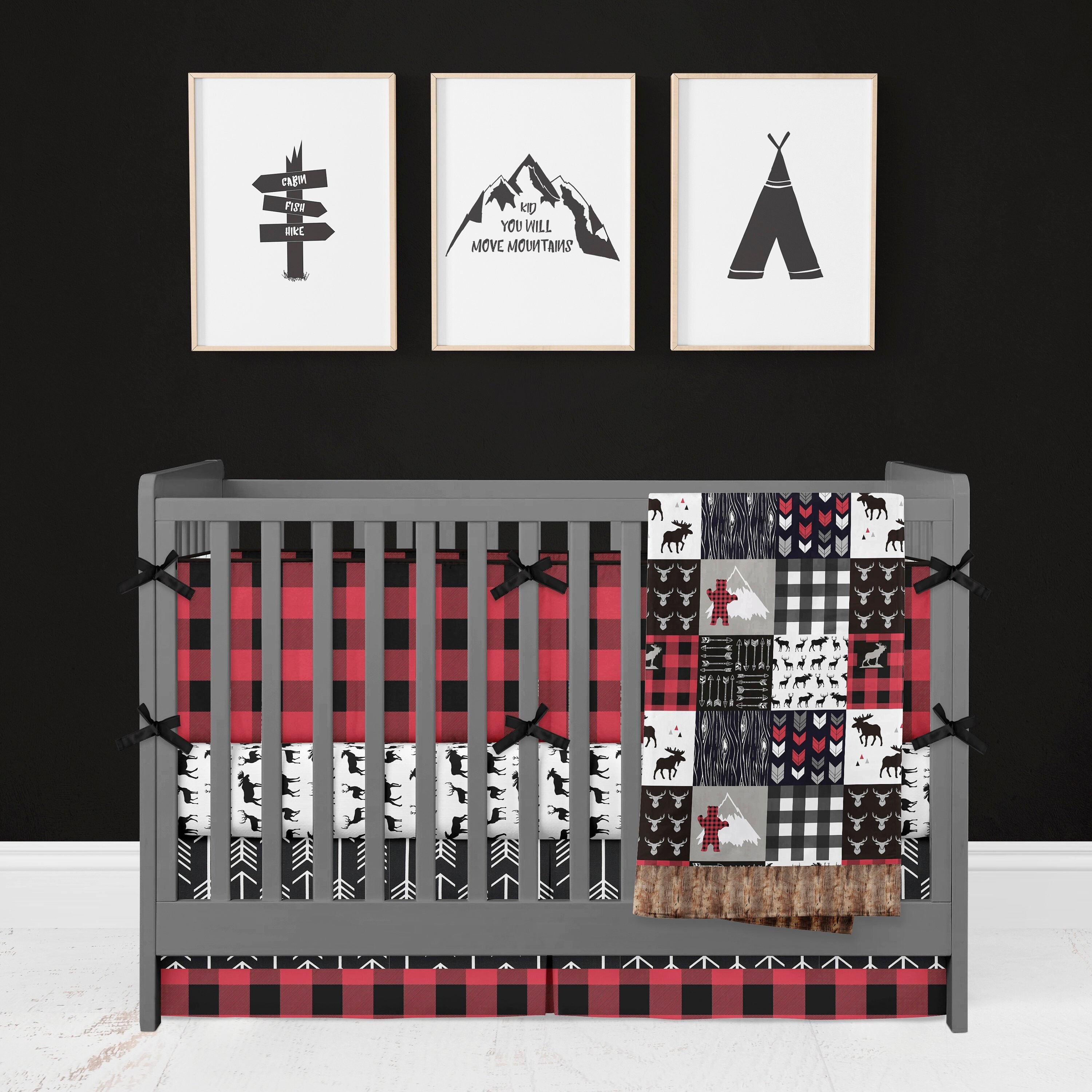 lumberjack crib bedding sets