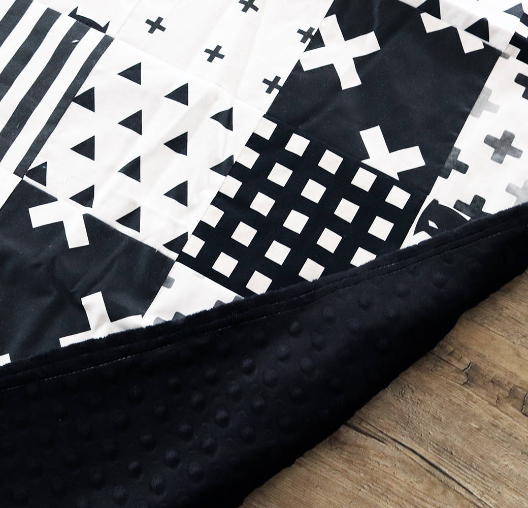 Superhero Black and White Patchwork Crib Blanket Triangle | Etsy