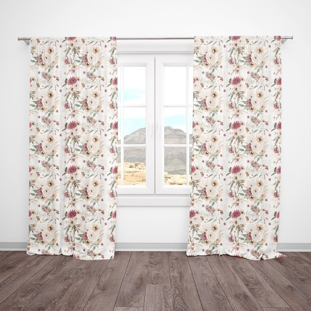 Floral Curtains Baby Girl Nursery Decor Blackout Curtain Etsy