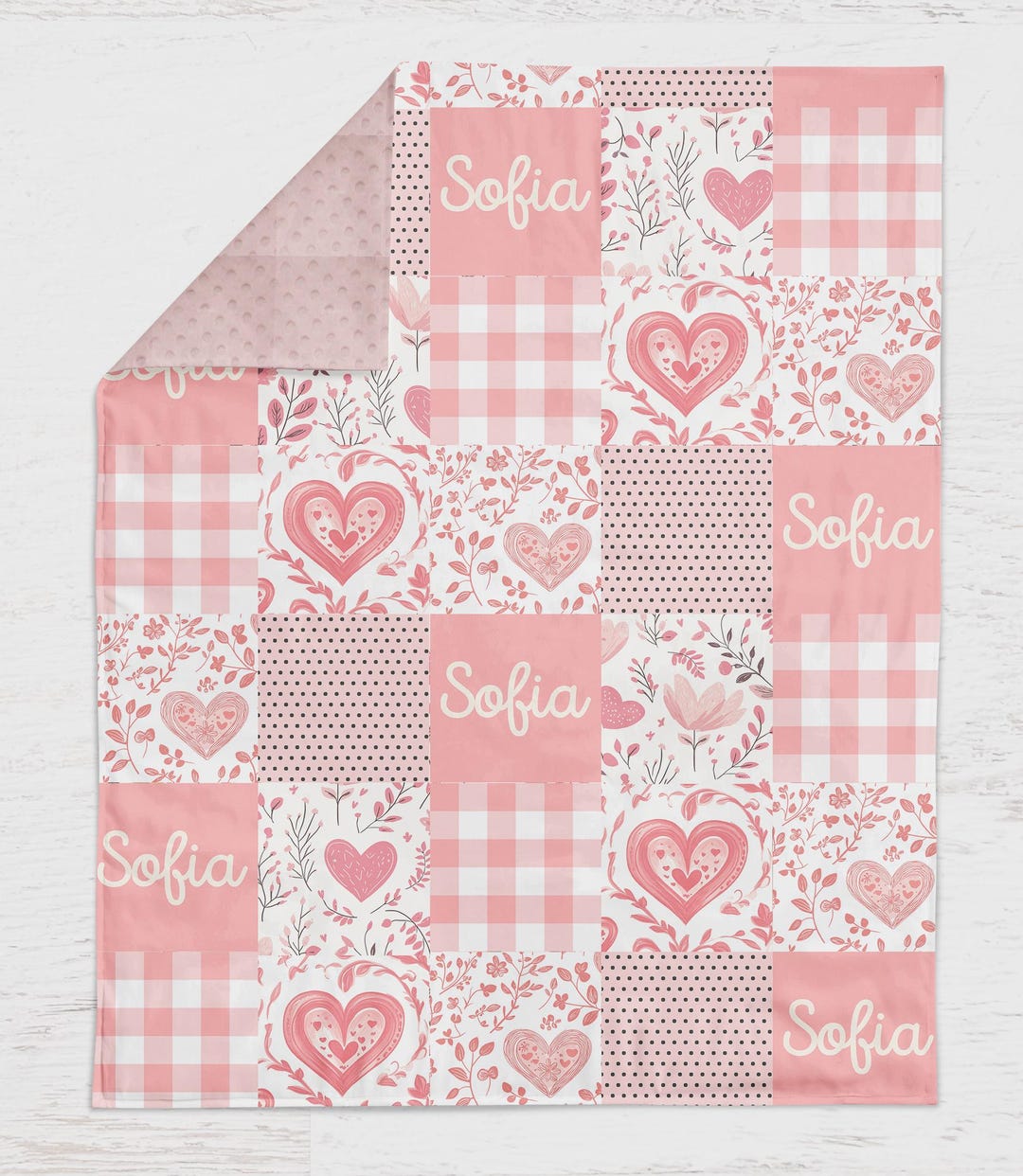 Lilette Heart Open Knit Blanket - Pink main image 0