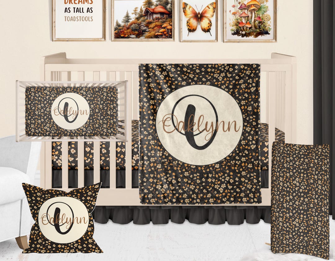 Crib Bedding Vintage Floral, Baby Girl Bedding, Personalized Nursery ...