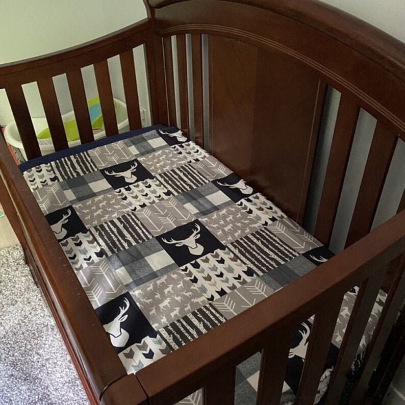 Baby Boy Crib Bedding Woodland Nursery Set Buffalo Plaid Etsy