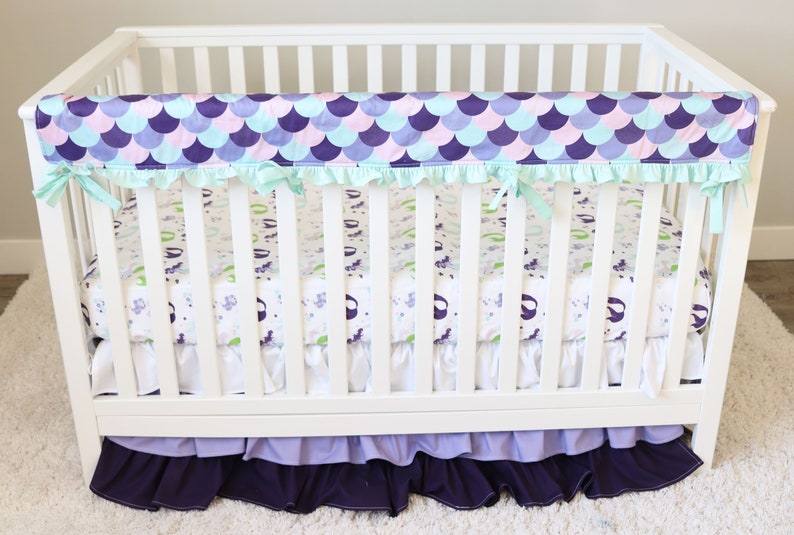 Purple Mermaid Crib Bedding Ocean Themed Nursery Baby Girl Etsy