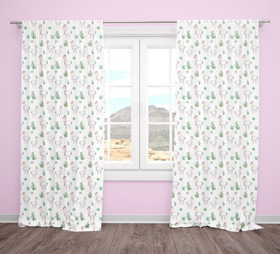 Llama Nursery Curtains Baby Girl Nursery Bedroom Set Of Curtain Panels Window Treatments