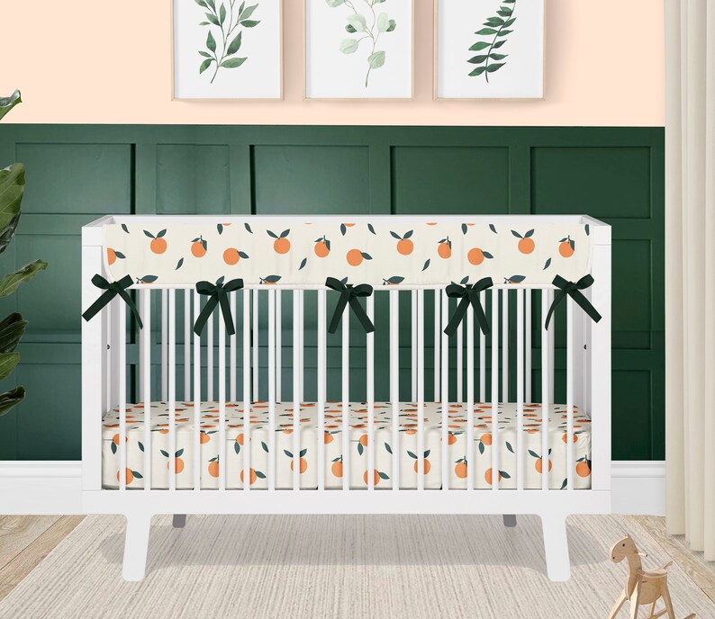 Baby Girl Crib Bedding Orange Blossoms Baby Bedding Etsy Canada