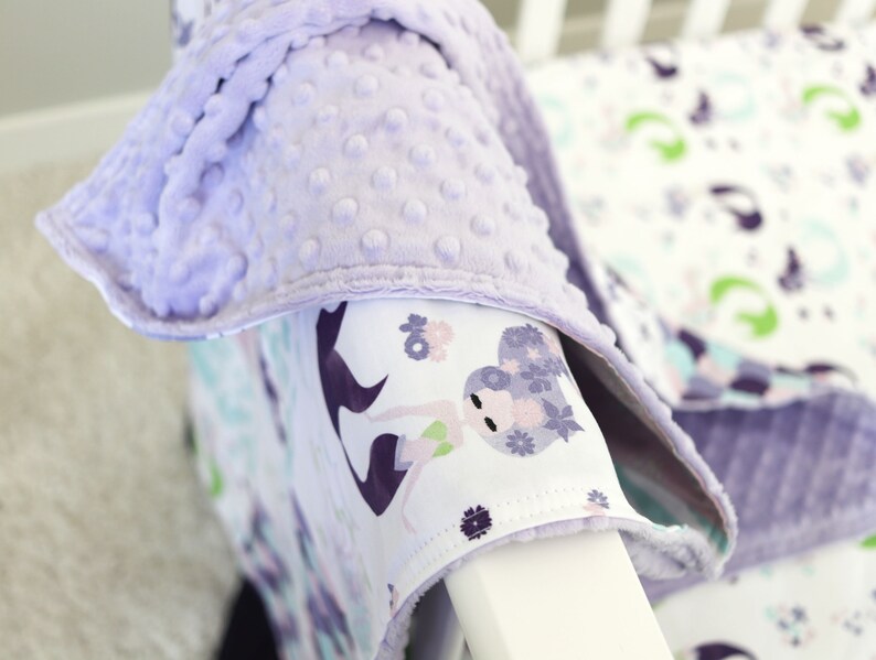 Purple Mermaid Crib Bedding Ocean Themed Nursery Baby Girl ...
