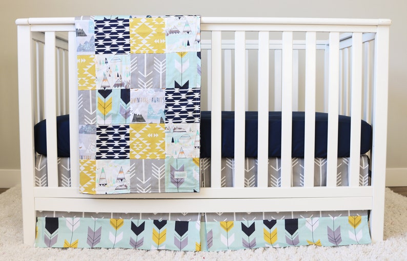 Woodland Crib Bedding Set for Baby Boy Mountain Adventure Etsy
