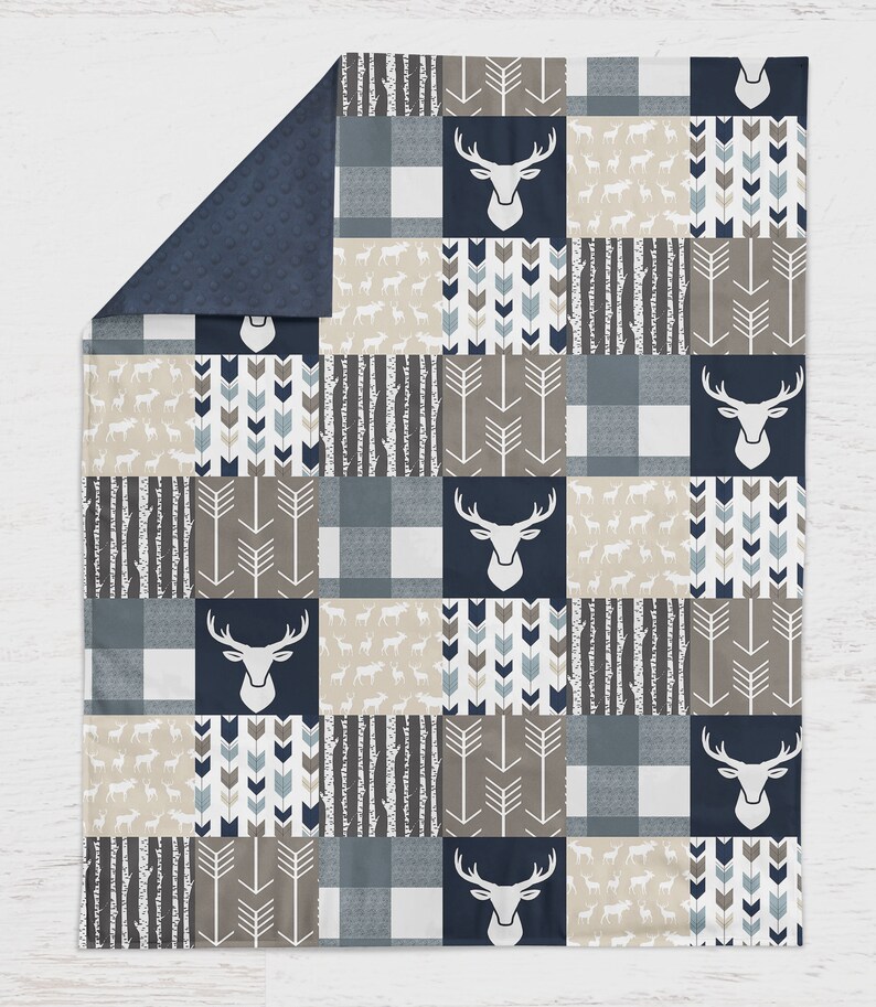 Baby Boy Crib Bedding Woodland Nursery Set Buffalo Plaid Etsy