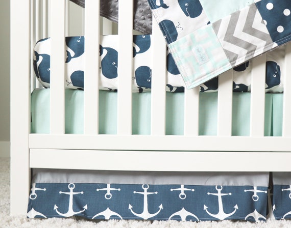 whale crib bedding