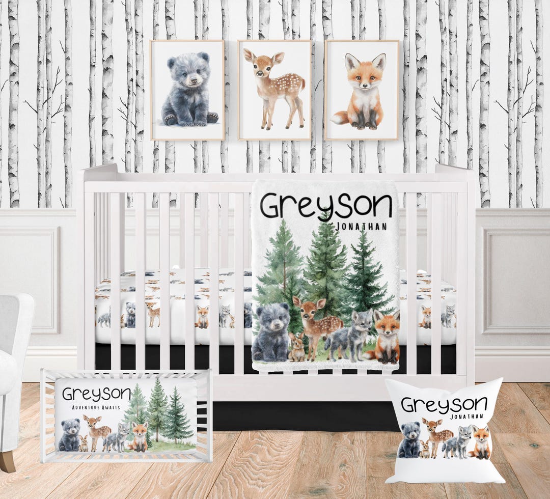 Woodland Creatures Crib Bedding