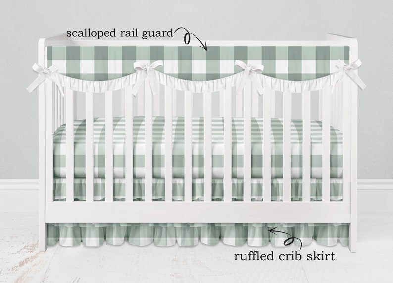 Baby Crib Bedding in Sage Green Crib Sheet Change Pad Cover Etsy