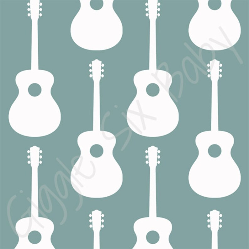Guitar Baby Crib Bedding Set Music Nursery Theme Blue and Etsy