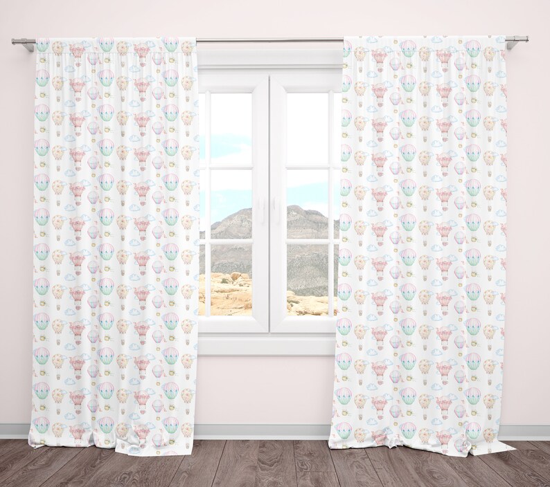 Baby Girl Hot Air Balloon Crib Bedding Set Adventure Nursery Etsy