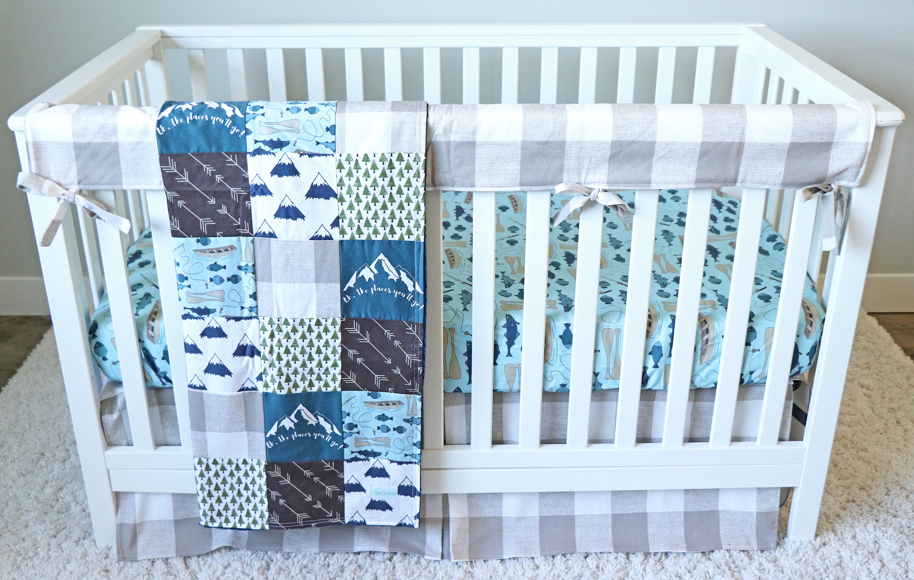 Fishing Crib Bedding Baby Boy Baby Bedding Great Outdoors Etsy