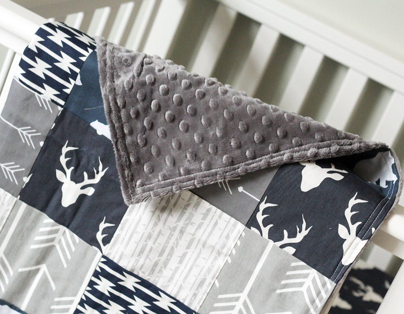 Baby Boy Blue Woodlands Crib Bedding Woodlands and Arrow Etsy