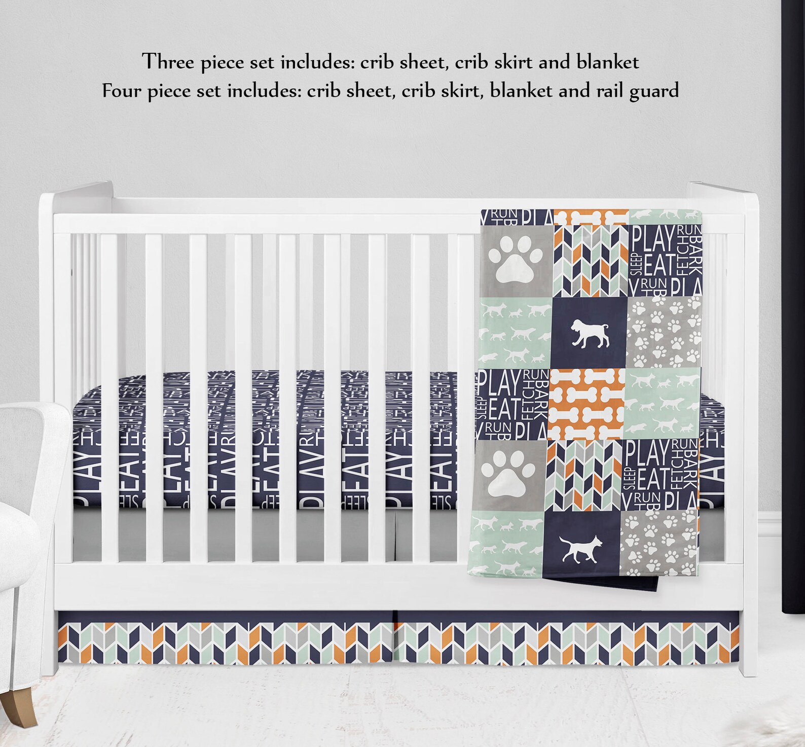 Crib Bedding for Puppy Dog Baby Nursery Theme Crib Bedding Etsy