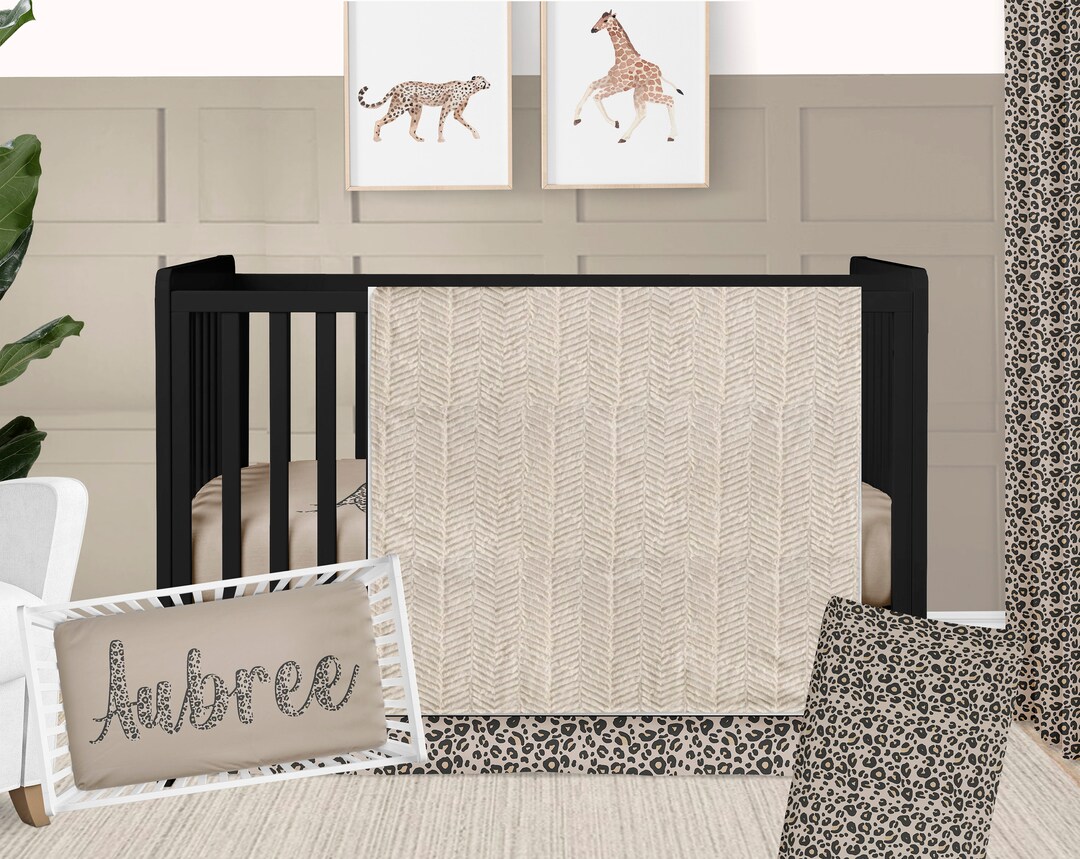 Crib Bedding Girl Leopard Print Baby Bedding Personalized Etsy