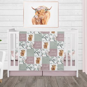 Baby Change Pad Crib Bumpers Personalized Highland Cow Crib Sheets