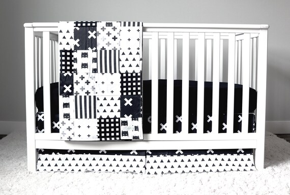 black and white nursery bedding