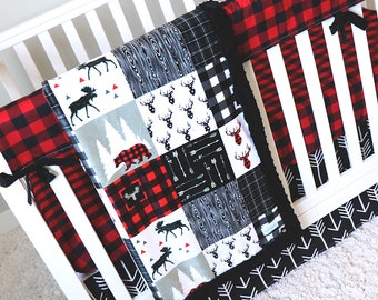 lumberjack crib bedding set