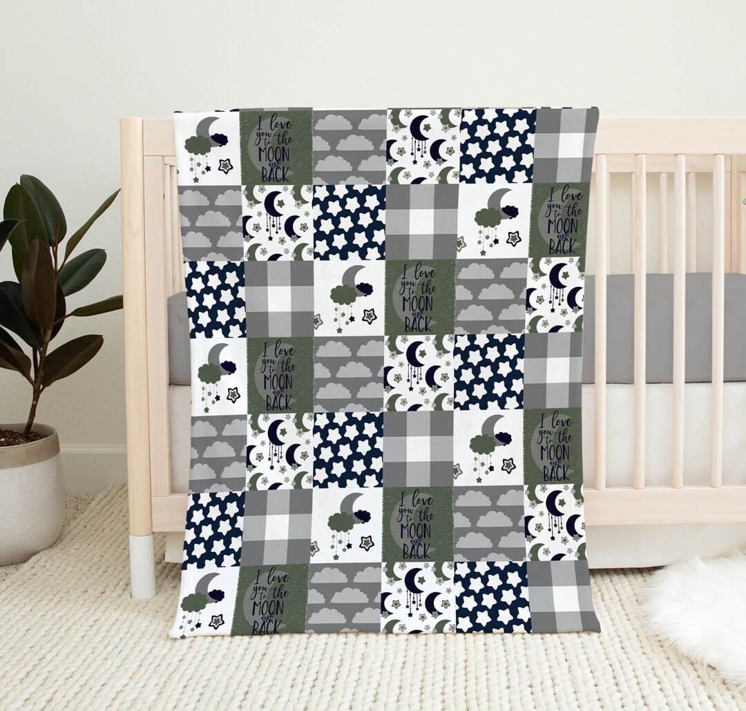 I Love You to the Moon and Back Blanket, Moon and Stars Personalized