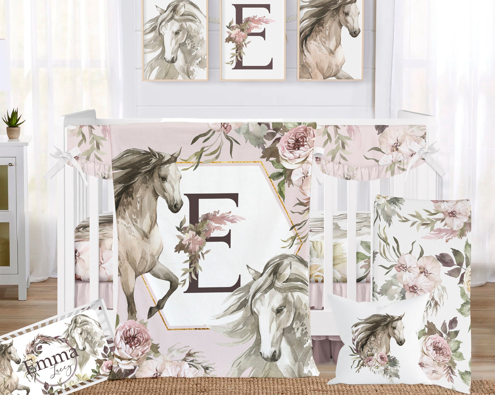 Girl Crib Bedding Baby Girl Western Nursery Crib Set Etsy