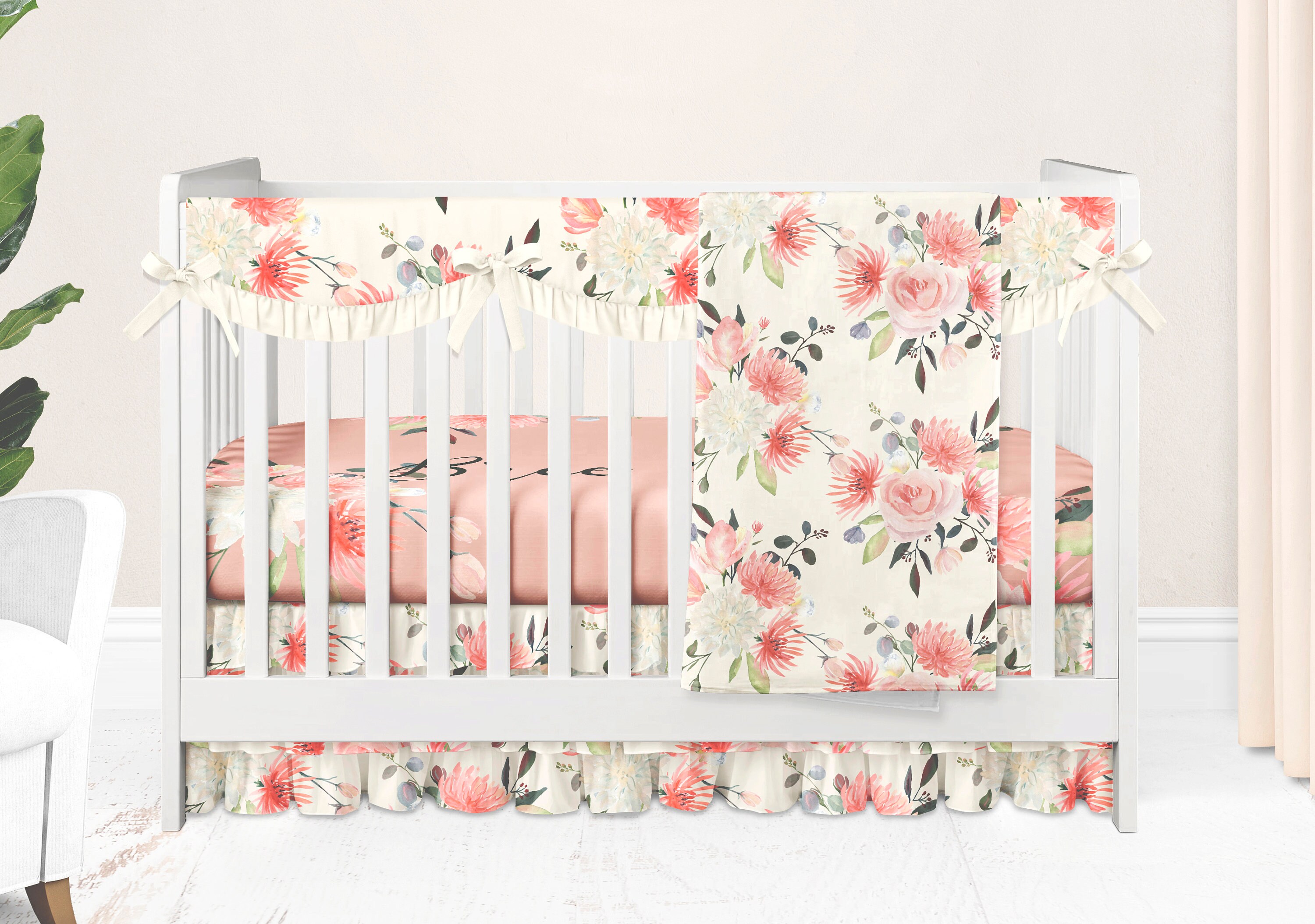 blush cot bedding